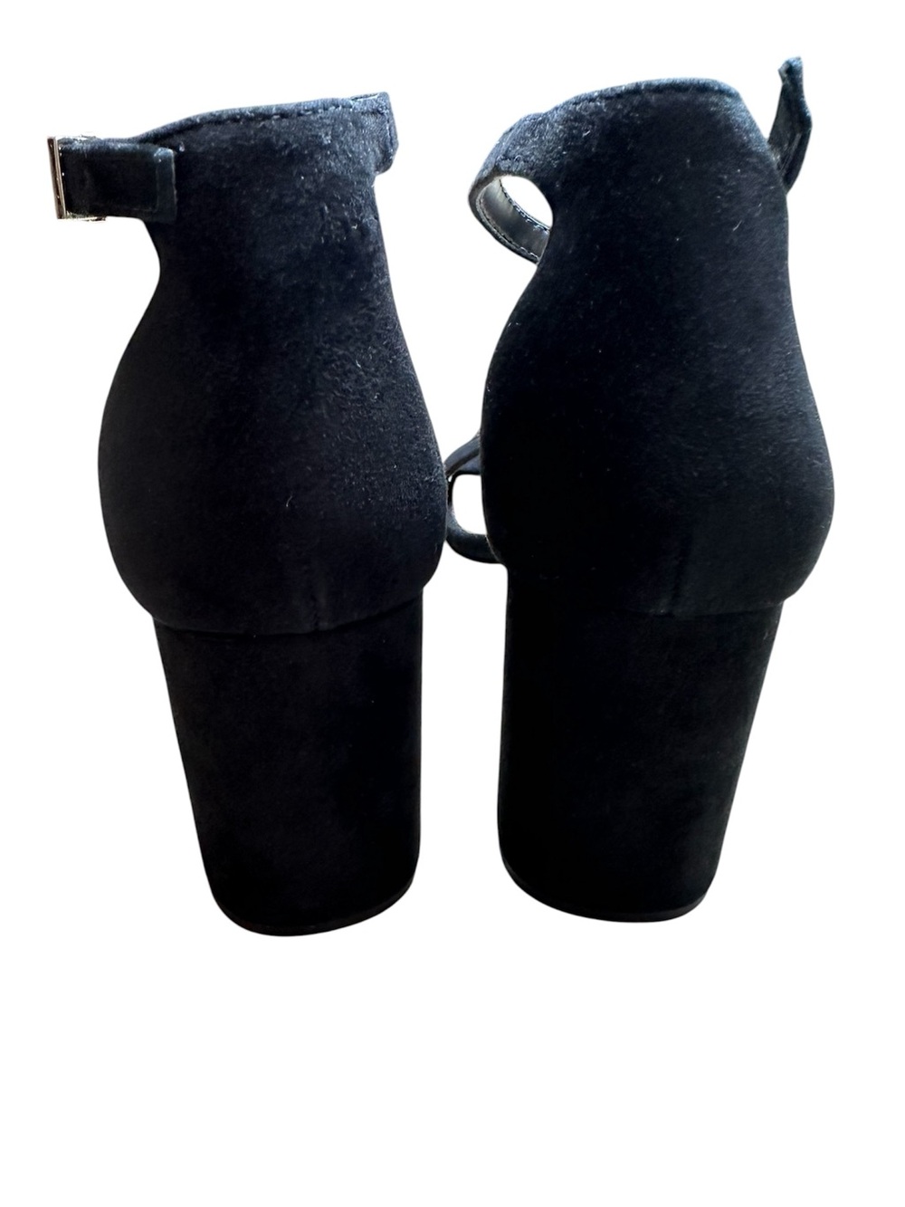 Sam Edelman Black Suede Ankle-Strap Block Heels - Picture 4 of 8
